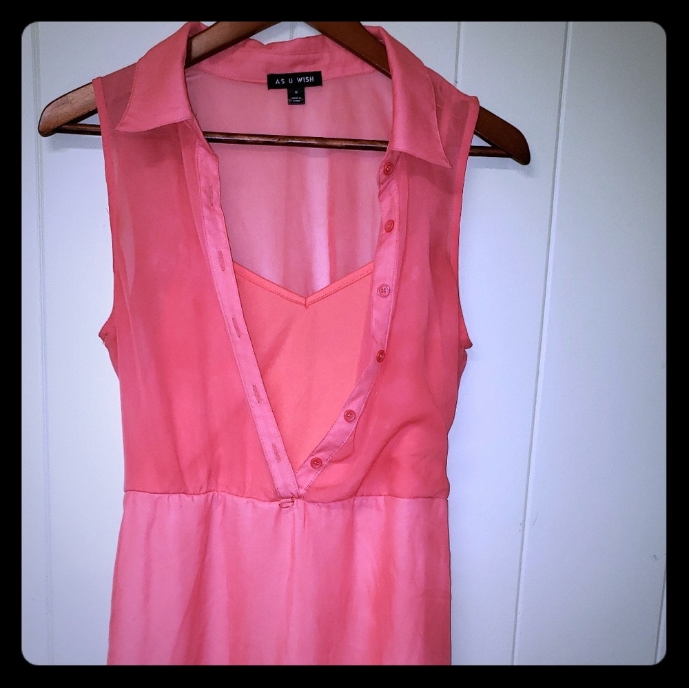 M rose/white lined sheer dress by As you wish